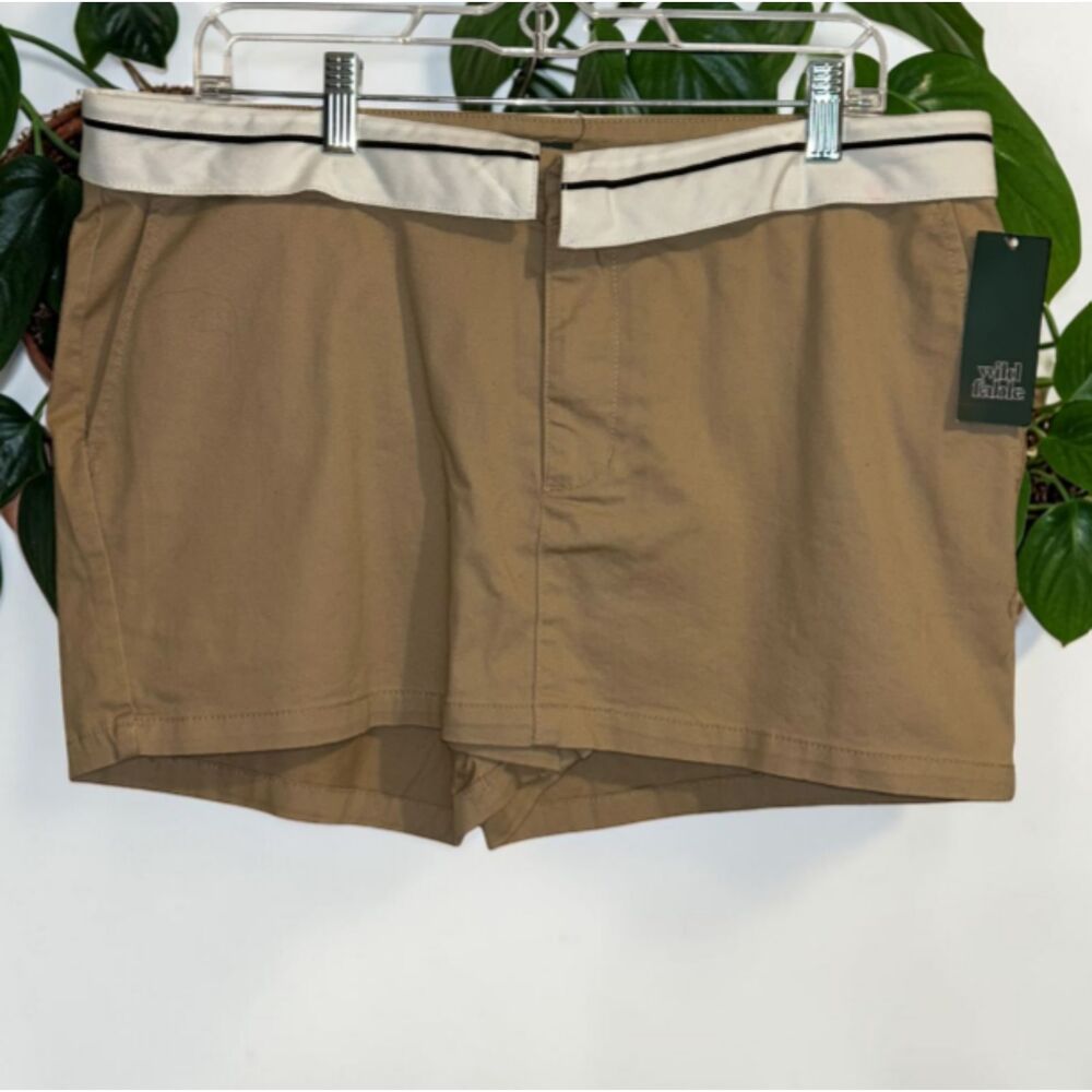 Tailored Skorts Preppy Contrast Waist Casual Skorts